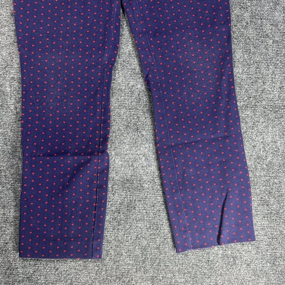 Anthropologie Pants Womens 8 The Essential Slim Blue Printed Chino Ankle Pockets - Picture 2 of 8